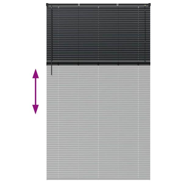 Fenster Jalousie mit Vorhängen Sonstiges Schwarz 80 x 130 cm Aluminium