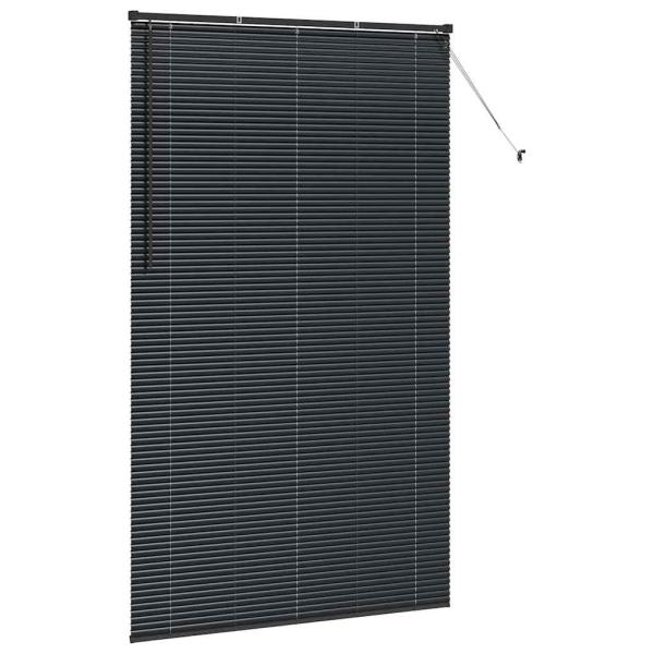 Fenster Jalousie mit Vorhängen Sonstiges Schwarz 135 x 220 cm Aluminium
