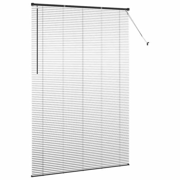 Fenster Jalousie mit Vorhängen Sonstiges Schwarz 80 x 130 cm Aluminium