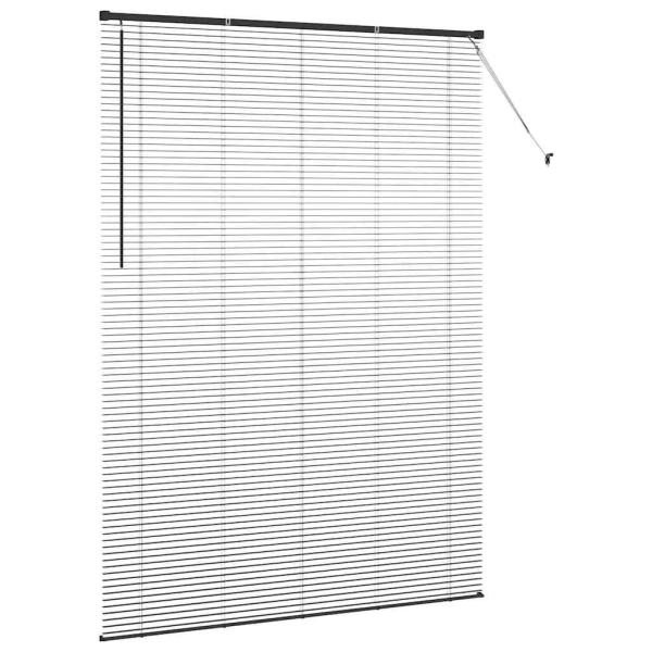 Fenster Jalousie mit Vorhängen Sonstiges Schwarz 155 x 220 cm Aluminium