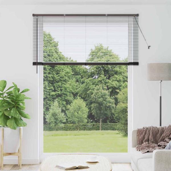 ARDEBO.de - Fenster Jalousie mit Vorhängen Sonstiges Schwarz 160 x 220 cm Aluminium