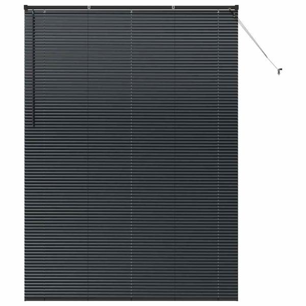 Fenster Jalousie mit Vorhängen Sonstiges Schwarz 160 x 220 cm Aluminium