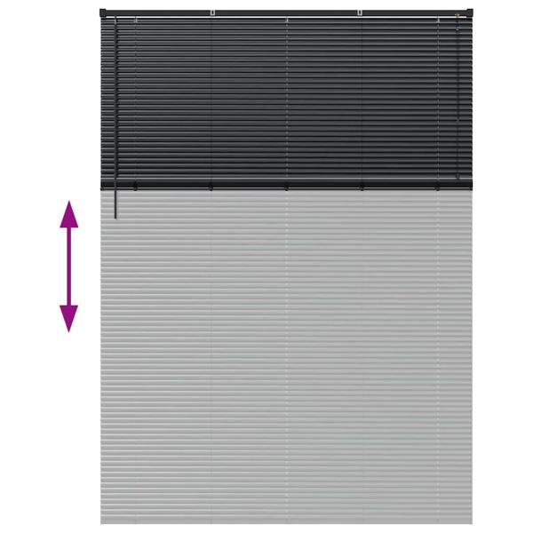 Fenster Jalousie mit Vorhängen Sonstiges Schwarz 160 x 220 cm Aluminium