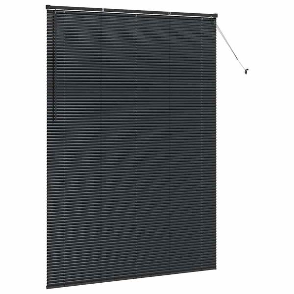 Fenster Jalousie mit Vorhängen Sonstiges Schwarz 160 x 220 cm Aluminium