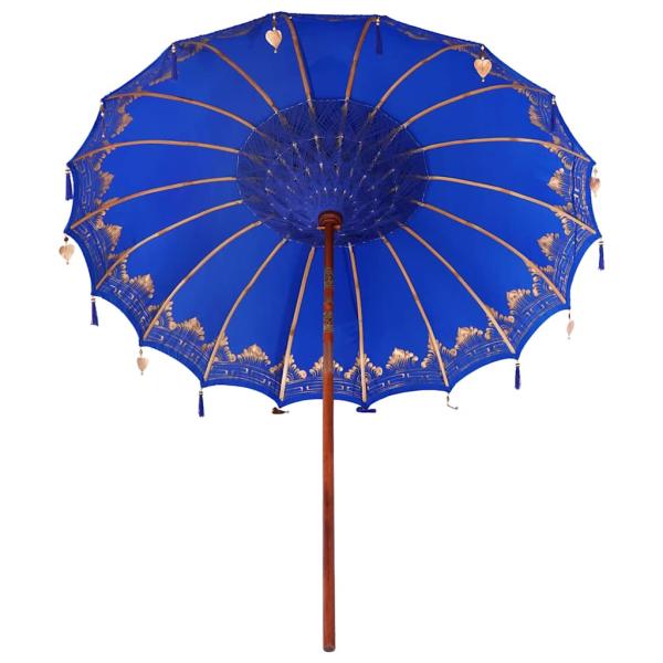 Sonnenschirm Sonstiges Blau x 250 cm Baumwolle und Holz