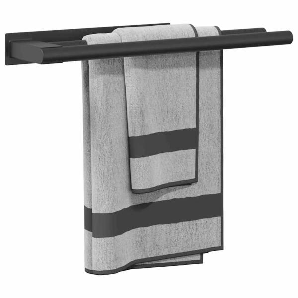 Handtuchhalter Schwarz 40 x 9 x 4 cm Edelstahl