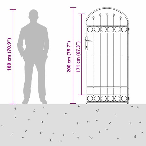 Zauntor Grau 89 x 200 cm Stahl