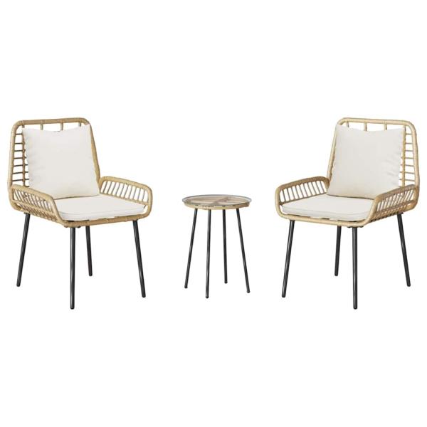 Garten Essgruppe 3 pcs Braun, Schwarz, Creme 35 x 35 x 45 cm