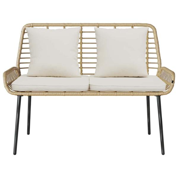 Gartenbank mit Kissen Schwarz, Anthrazit 109 x 63 x 83 cm