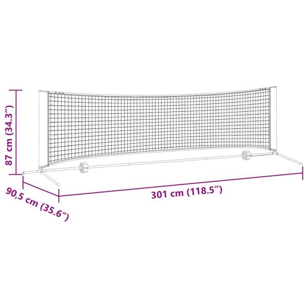 Tennisnetz Schwarz und Rot 301 x 90.5 x 87 cm Polyester
