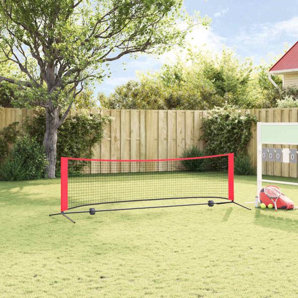Tennisnetz Schwarz und rot 301 x 90.5 x 87 cm Polyester