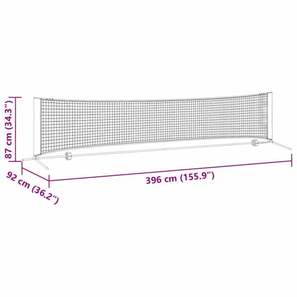 Tennisnetz Schwarz und Rot 396 x 92 x 87 cm Polyester