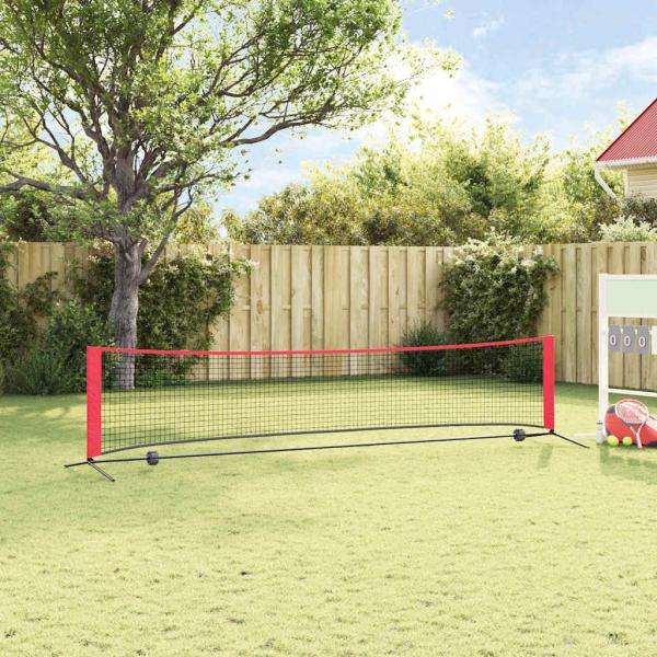 Tennisnetz Schwarz und rot 396 x 92 x 87 cm Polyester