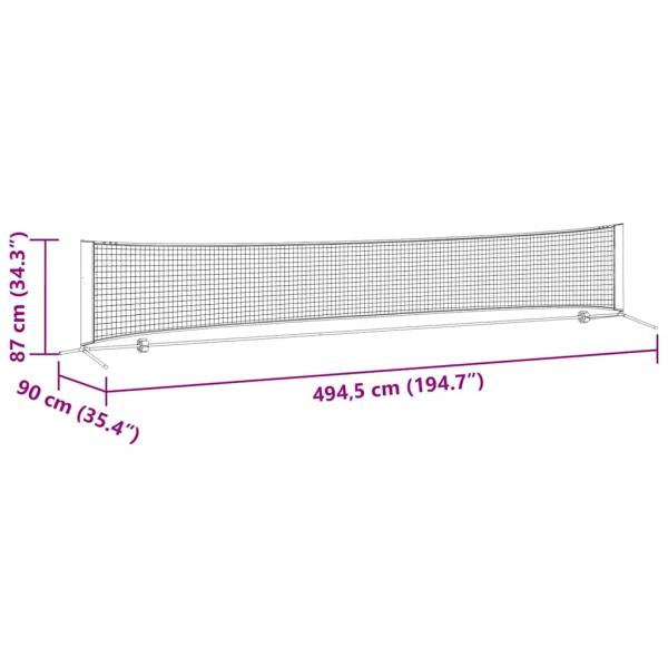 Tennisnetz Schwarz und rot 494.5 x 90 x 87 cm Polyester