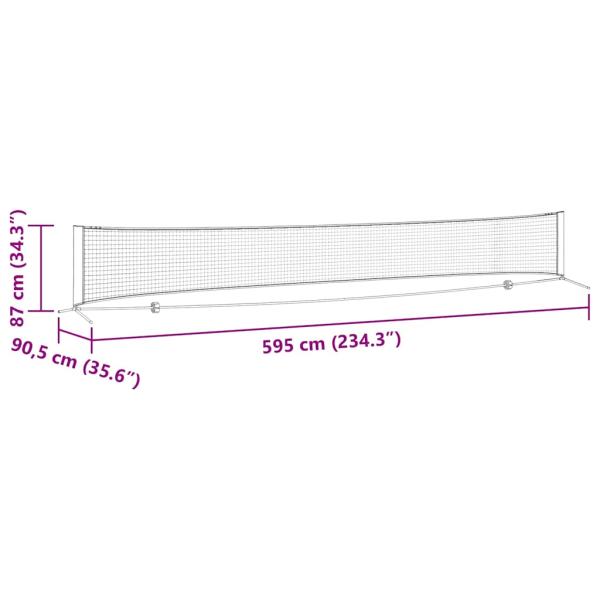 Tennisnetz Schwarz und rot 595 x 90.5 x 87 cm Polyester