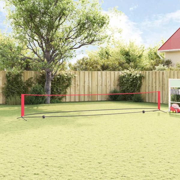 Tennisnetz Schwarz und rot 595 x 90.5 x 87 cm Polyester