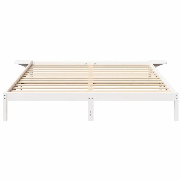 Bettgestell mit Nachttischen Weiß 200 x 200 cm Weiß