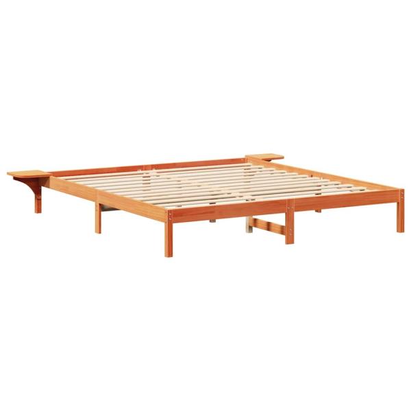 Bettgestell mit Nachttischen Braun 200 x 200 cm Wachsbrown
