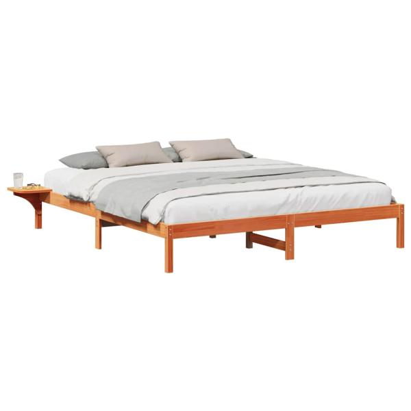 Bettgestell mit Nachttischen Braun 200 x 200 cm Wachsbrown