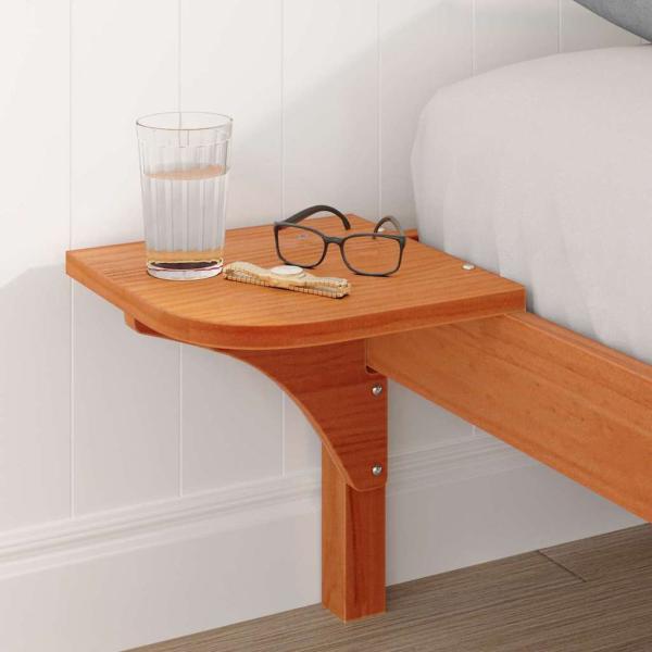 Bettgestell mit Nachttischen Braun 200 x 200 cm Wachsbrown