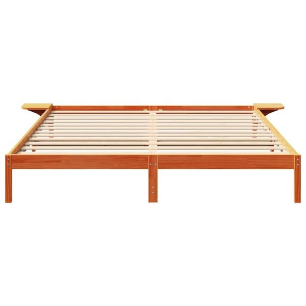 Bettgestell mit Nachttischen Braun 200 x 200 cm Wachsbrown
