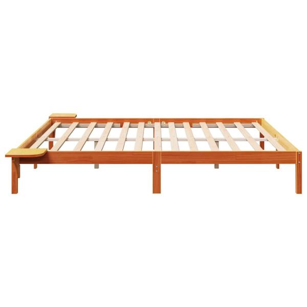 Bettgestell mit Nachttischen Braun 200 x 200 cm Wachsbrown