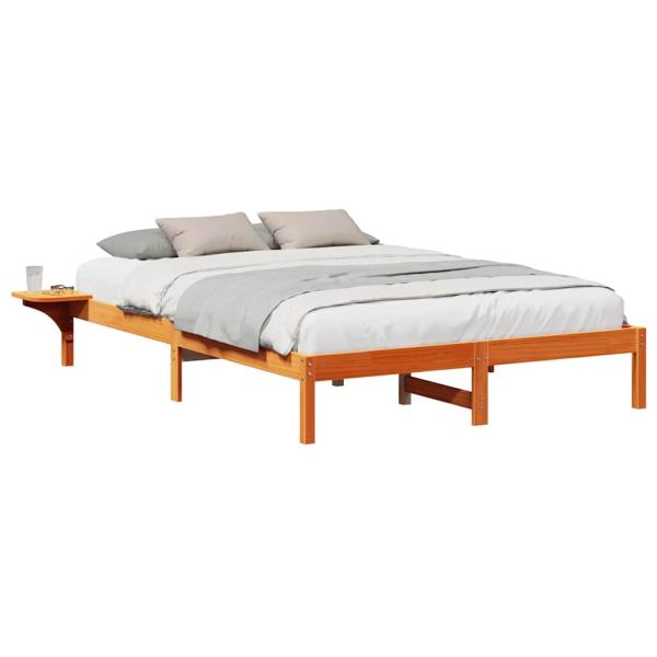 Bettgestell mit Nachttischen Braun 140 x 200 cm Wachsbrown