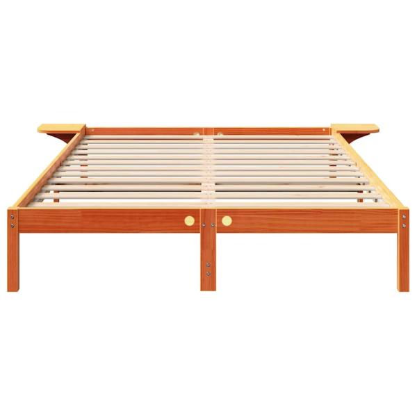 Bettgestell mit Nachttischen Braun 140 x 200 cm Wachsbrown