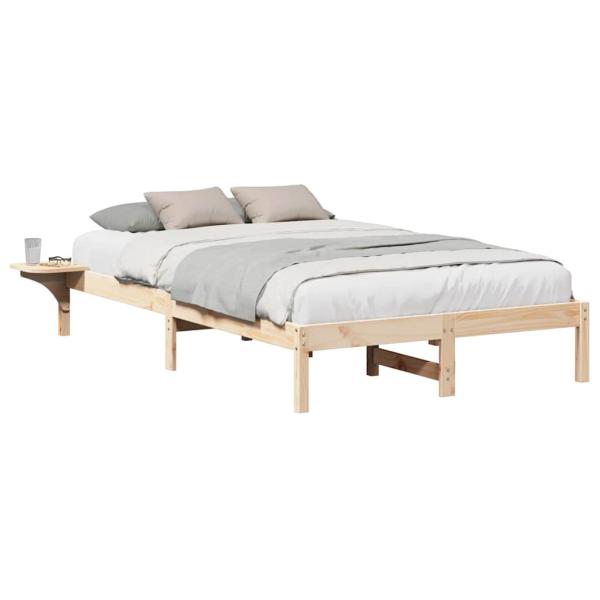 Bettgestell mit Nachttischen Braun 140 x 190 cm Braun