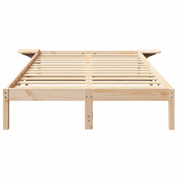 Bettgestell mit Nachttischen Braun 140 x 190 cm Braun