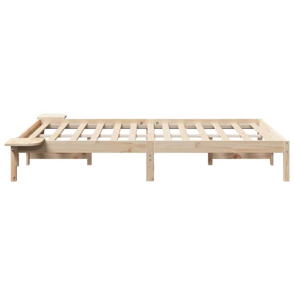 Bettgestell mit Nachttischen Braun 140 x 190 cm Braun