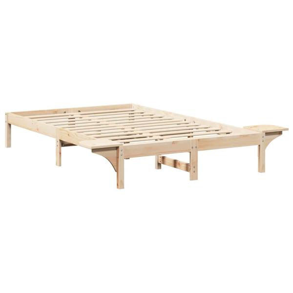 Bettgestell mit Nachttischen Braun 140 x 190 cm Braun