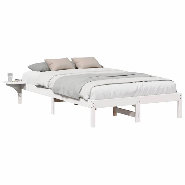 Bettgestell mit Nachttischen Weiß 140 x 190 cm Weiß