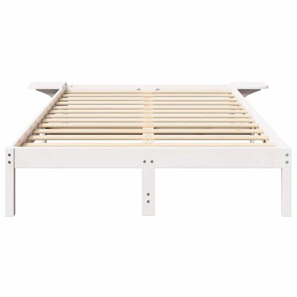 Bettgestell mit Nachttischen Weiß 140 x 190 cm Weiß