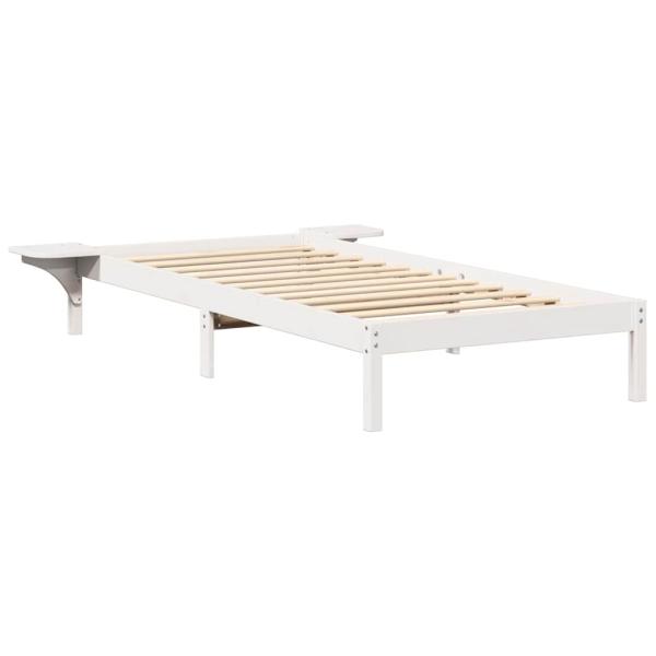 Bettgestell mit Nachttischen Weiß 90 x 200 cm Weiß