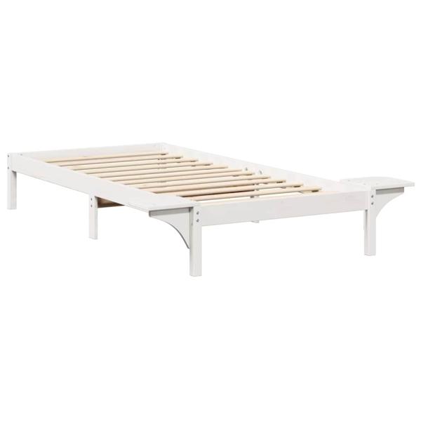 Bettgestell mit Nachttischen Weiß 90 x 200 cm Weiß