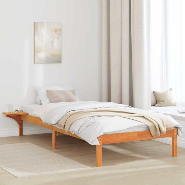 ARDEBO.de - Bettgestell mit Nachttischen Braun 80 x 200 cm Wachsbrown