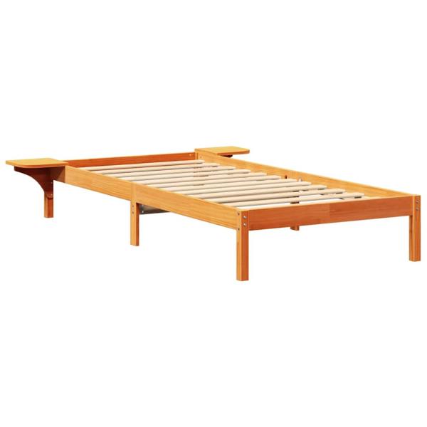 Bettgestell mit Nachttischen Braun 80 x 200 cm Wachsbrown