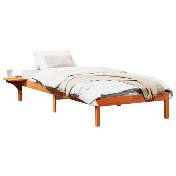 Bettgestell mit Nachttischen Braun 80 x 200 cm Wachsbrown