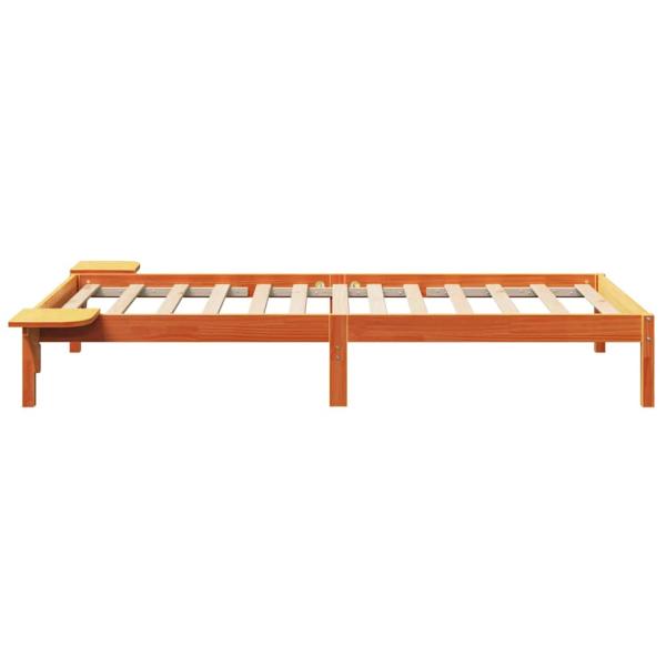 Bettgestell mit Nachttischen Braun 90 x 190 cm Wachsbrown