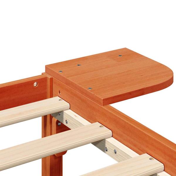 Bettgestell mit Nachttischen Braun 75 x 190 cm Wachsbrown