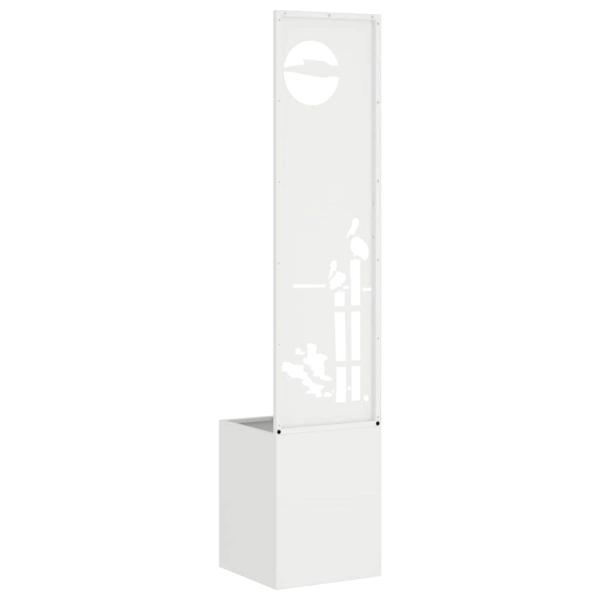 Blumentopf mit dekorativem Paneel Weiß 32 x 140 cm