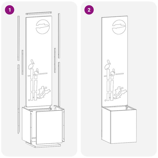 Blumentopf mit dekorativem Paneel Weiß 32 x 140 cm
