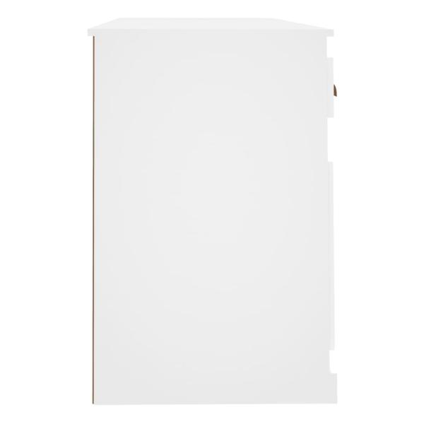 Schreibtisch mit Stauraum Weiß Holzwerkstoff