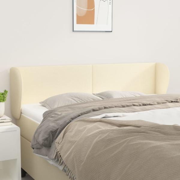 ARDEBO.de - Kopfteil mit Ohren Creme 147x23x78/88 cm Kunstleder