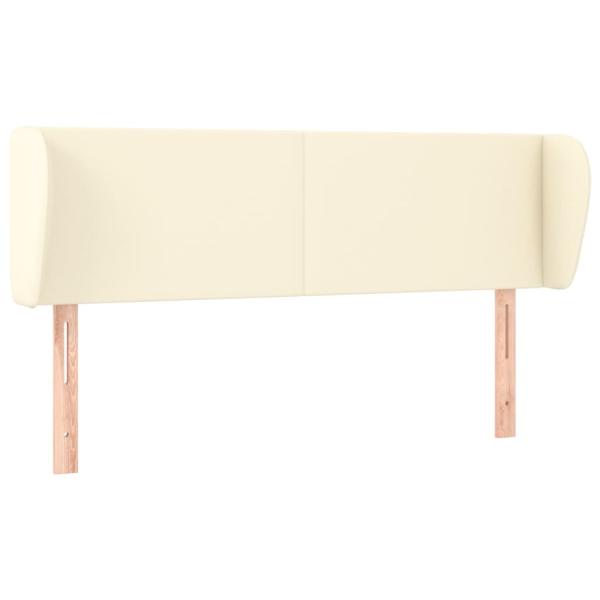 Kopfteil mit Ohren Creme 147x23x78/88 cm Kunstleder