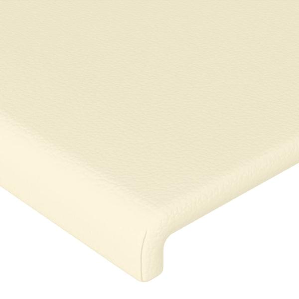 LED Kopfteil Creme 144x5x118/128 cm Kunstleder