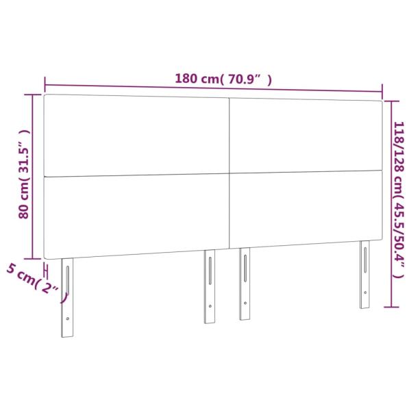 Kopfteile 4 Stk. Creme 90x5x78/88 cm Kunstleder