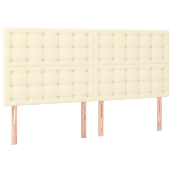 Kopfteile 4 Stk. Creme 80x5x78/88 cm Kunstleder