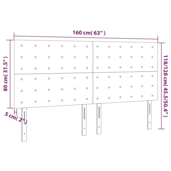 Kopfteile 4 Stk. Creme 80x5x78/88 cm Kunstleder